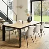 Image de MACABANE Tom - Lot de 2 chaises Tissu écru Dossier Droit Pieds Acier Noir