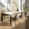 Image de MACABANE Tom - Lot de 2 chaises Tissu Marron Dossier Droit Pieds Acier Noir