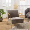 Image de Macabane - Fauteuil lounge accoudoirs agathe taupe/doré - 59x76x72 cm OS