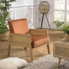 Image de Macabane - Fauteuil velours accoudoirs agathe orange - 58x68x70 cm OS