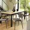 Image de MACABANE Agathe - Lot de 2 chaises Velours Gris foncé Pieds en métal Noir