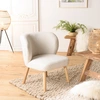 Image de Macabane - Fauteuil en tissu bouclette Albane blanc - 61x58x68 cm OS