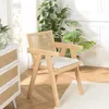 Image de MACABANE Agathe - Fauteuil Bois d'Hévéa Assise Tissu Blanc Dossier rotin Naturel