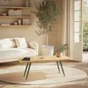 Image de MACABANE Helena - Table Basse PM Plateau en pin Pieds scandinaves métal Vert