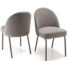 Image de MACABANE ULYSSE - Lot de 2 chaises Tissu Couleur Lin Pieds Acier Noir