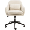 Image de Macabane - Chaise de bureau à roulettes en tissu beige dossier carré OS