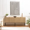 Image de Macabane - Buffet 4 p. décor effet bois rainuré noir et naturel SCOTT OS