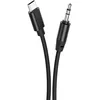 Image de T'nB- Câble USB Type-C vers Jack 3.5 mm, Nylon tressé, Finition aluminium, Compatible casque Bluetooth, Longueur 1,20 m - Noir