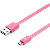 Image de WE Câble Micro USB Plat 1m réversible - Connecteur Ultra Résistant - Charge Rapide pour Samsung Huawei Nexus Sony - Rose