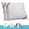 Image de DODO Lot de 2 oreillers Tendance - 60 x 60 cm - Garnissage 100% Polyester fibre creuse siliconée - Blanc