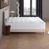 Image de DODO - Ensemble 90x190 cm Le Véritable : Matelas Mi-Ferme 30 cm Mémoire de Forme & Ressorts Ensachés + Tête de Lit + Sommier en Kit 26 Lattes - Anti-punaises - Beige & Blanc - Montage 15 Min