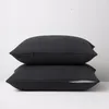 Image de DODO | Lot de 2 Taies d'oreiller 2 en 1 - Alèse absorbante intégrée - Coloris Carbone
