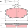 Image de TRW Plaquettes de freins Avant contact de signal d'usure inclus Épaisseur 18mm avec accessoires GDB114 Compatible avec CITROËN ZX 3/5 portes N2 ZX Break N2
