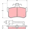 Image de TRW Plaquettes de freins Arrière contact de signal d'usure inclus Épaisseur 14,5mm GDB486 Compatible avec HONDA LEGEND I HS, KA, ROVER 800 XS