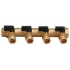 Image de Collecteur entraxe 50mm Mâle Femelle 3/4 - 4 départs mini-vannes moulées Mâle 1/2