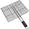 Image de Grille Acier Refermable Pour Barbecue Charbon - Cookin Garden - Grille rectangulaire - 40 x 30 cm - Manche Soft Touch