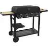 Image de Cook’in Garden - Barbecue Gaz FLAVO 76 sur Chariot, 4 Brûleurs, Fonction Grill et Plancha, Cuve Acier Résistante, Allumage Facile, Capot avec Thermomètre, Idéal Terrasse Extérieur Jardin
