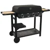 Image de COOKIN GARDEN Barbecue gaz FLAVO 76SC sur chariot - 4 feux - 10 kW - L 158×l 59×H 105 cm - Surface cuisson : L 76×l 40 cm - Noir