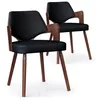 Image de Menzzo Dima Lot de 2 Chaises scandinave, Bois, Noir, 51 x 51 x 72 cm