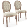 Image de Menzzo - 2 Chaises de style médaillon Louis XVI beiges - 49x46x96 cm OS
