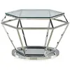 Image de Menzzo Table Basse Aston en Verre Transparent et Pied Argent