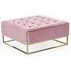 Image de Menzzo Pouf carré Hudson Velours Rose