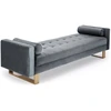 Image de Menzzo - Banquette Capitonnée Shell Velours argentée - 160x60x60 cm OS