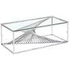 Image de Menzzo Table Basse Britannia en Verre Transparent et Pieds Argent cs1561silver
