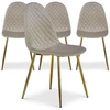 Image de Menzzo - 4 Chaises matelassées Norway Velours taupe - 44x56.5x87.5 cm OS
