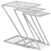 Image de Menzzo Lot de 3 Tables Basses gigognes Zoeva Métal et Verre Transparent