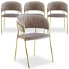 Image de Menzzo - 4 Chaises Tabata Velours taupe - 53.5x52.2x79 cm OS