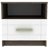 Image de Menzzo - Table de chevet 1 tiroir Tenessil chêne foncé/blanc - 50x45x50 cm OS