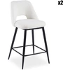Image de Menzzo - 2 Chaises de bar Ecuador Métal et Bouclette crèmes - 44x54x92.5 cm OS