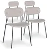 Image de Menzzo Lot de 4 chaises Modernes Stellair Tissu Beige