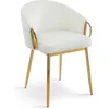 Image de Mobilier design - 2 chaises matelassées patricia métal doré et velours crème - 55x52x74 cm OS