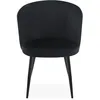 Image de Mobilier design - 2 chaises modernes matelassées en velours noir Malawi - 56x60x80 cm OS