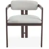 Image de Mobilier design - 2 chaises design galilea en métal effet bois foncé et tissu beiges - 50x58x75 cm OS