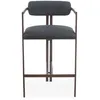 Image de Mobilier design - 2 chaises de bar design galilea en métal effet bois foncé et tissu anthracite - 53x55x103 cm OS