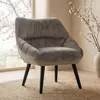 Image de Mobilier design - Fauteuil moderne et confortable Patrick en velours gris - 71x73x74 cm OS