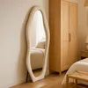 Image de Mobilier design - Miroir en pied décoratif design ondulé pierrot velours crème - 70x5x170 cm OS