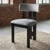 Image de Mobilier design - Chaise de salle à manger design ceriz en velours gris et bois noir - 45x48x78 cm OS