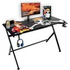 Image de Konix One Piece Bureau Gaming 121 x 69 x 76 cm en Forme de Y - Plateau de Table en Bois et métal - Porte-gobelet - Support Casque - Motif Luffy