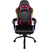 Image de Chaise de bureau gaming - KONIX - Phantom - Éclairage RVB - Inclinaison 135° - Synthétique - Coussin lombaires et cervicaux - Noir