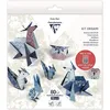 Image de Clairefontaine 95368C - Un kit origami de 60 feuilles 70g/m² (10x10cm - 15x15cm - 20x20cm), Décor Animaux avec motifs déjà placés pour faciliter le pliage