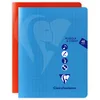 Image de Clairefontaine 303797C Un Cahier Agrafé Musique & Chant - 17x22 cm - 48 Pages Grands Carreaux et Portées avec Lignes - Papier Blanc 90 g - Couverture Polypro Transparent - Couleur Aléatoire