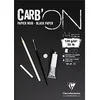 Image de Clairefontaine 975039C Bloc Encollé Carb'ON - 20 Feuilles Papier Dessin Noir A4 21x29,7 cm 120g - Idéal pour le Dessin et le Croquis au Crayon ou au Marqueur Blanc