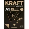 Image de Clairefontaine 975817C Bloc Encollé Papier Kraft Bicolor - 60 Feuilles Papier Kraft Brun et Noir A5 14,8x21 cm 90g - Papier Double Face pour le Croquis et le Dessin