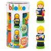 Image de BLOKO   Tube de 100 avec 2 Figurines 3D Pompiers   Dès 12 Mois   Fabriqué en Europe - Jouet de Construction 1er âge   503667 Multicolor