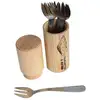 Image de 6 fourchettes à huitres + fourreau en bois Roger Orfèvre