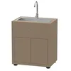Image de Le Marquier Meuble avec évier 80x55 cm Taupe pour jardin et extérieur | Acier électrozingué